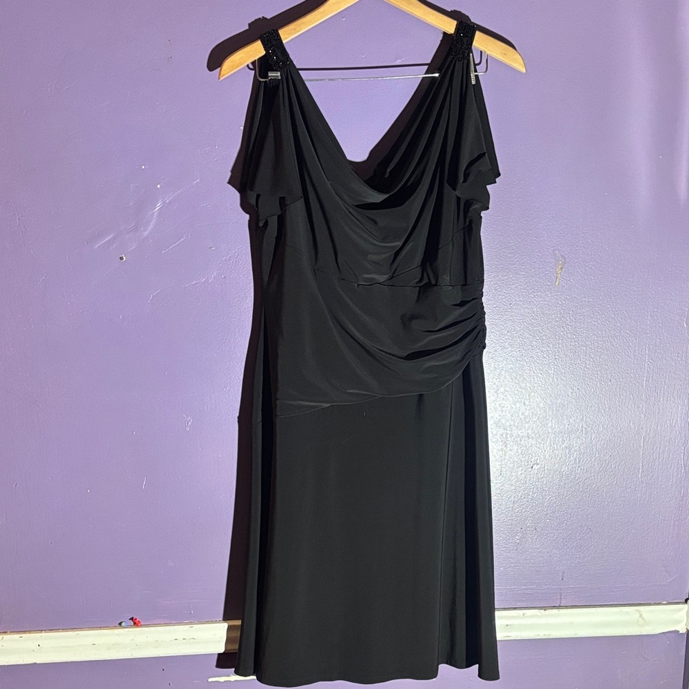 Chaps Elegant Black Asymmetrical Dress